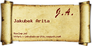 Jakubek Arita névjegykártya